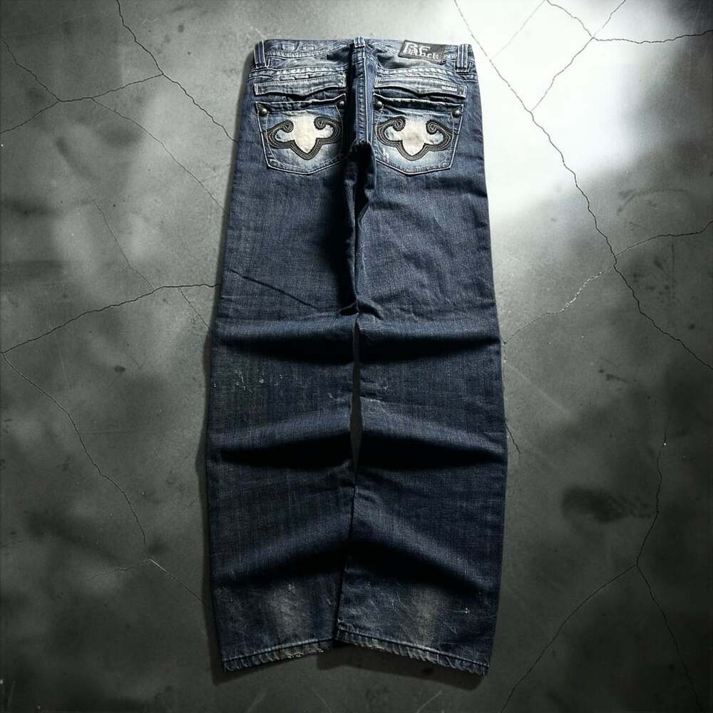 REROCK by Express Vintage Y2K Euro Grunge Straight Leg Denim Jeans